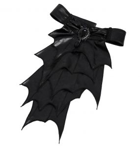 Black Chiffon 'Bat Tie' Gothic Shirt