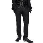 Pantalon Taille Haute 'Iancu' Noir avec Ceinture