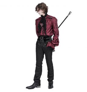 Black High Waist 'Iancu' Pants With Corset Belt