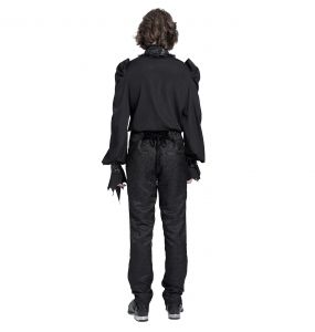 Pantalon Taille Haute 'Iancu' Noir avec Ceinture