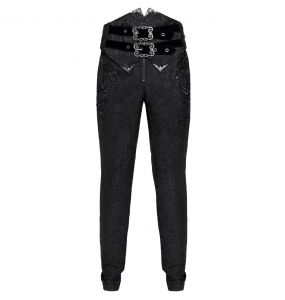 Black High Waist 'Iancu' Pants With Corset Belt