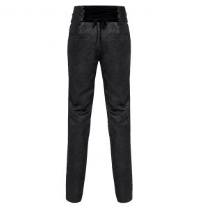 Pantalon Taille Haute 'Iancu' Noir avec Ceinture