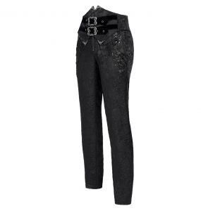 Pantalon Taille Haute 'Iancu' Noir avec Ceinture