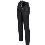 Pantalon Taille Haute 'Iancu' Noir avec Ceinture