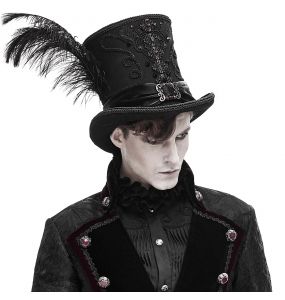 Black 'Israfel' Victorian Top Hat