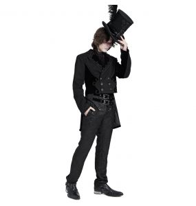 Pantalon Taille Haute 'Iancu' Noir avec Ceinture