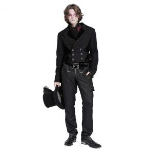 Black High Waist 'Iancu' Pants With Corset Belt