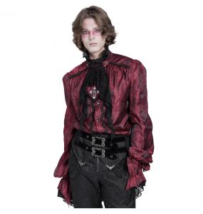 Red Jacquard 'Iancu' Victorian Shirt