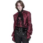 Red Jacquard 'Iancu' Victorian Shirt