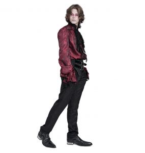 Chemise en Jacquard Cachemire 'Iancu' Rouge