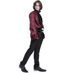 Red Jacquard 'Iancu' Victorian Shirt