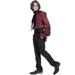 Red Jacquard 'Iancu' Victorian Shirt