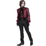 Red Jacquard 'Iancu' Victorian Shirt