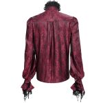 Red Jacquard 'Iancu' Victorian Shirt