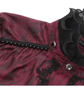 Red Jacquard 'Iancu' Victorian Shirt