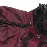 Red Jacquard 'Iancu' Victorian Shirt