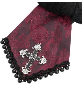 Red Jacquard 'Iancu' Victorian Shirt