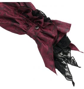 Red Jacquard 'Iancu' Victorian Shirt