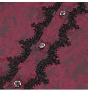 Chemise en Jacquard Cachemire 'Iancu' Rouge