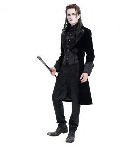 Veste Queue de Pie 'Dante' en Velours Noir