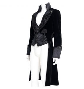 Veste Queue de Pie 'Dante' en Velours Noir