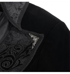 Veste Queue de Pie 'Dante' en Velours Noir