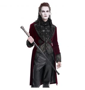 Burgundy Velvet 'Dante' Tailcoat Jacket