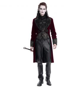 Veste Queue de Pie 'Dante' en Velours Bordeaux