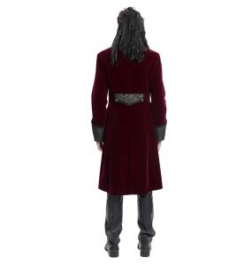 Burgundy Velvet 'Dante' Tailcoat Jacket