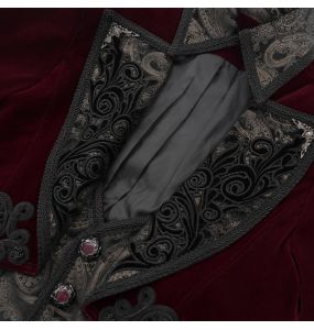 Veste Queue de Pie 'Dante' en Velours Bordeaux