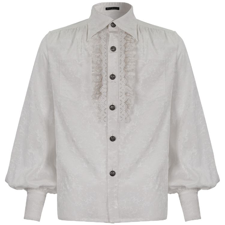 Chemise Victorienne 'Desmond' Banche