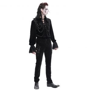 Pantalon 'Dorian' en Velours Noir