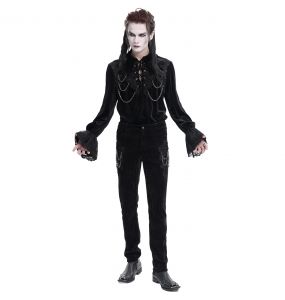 Pantalon 'Dorian' en Velours Noir