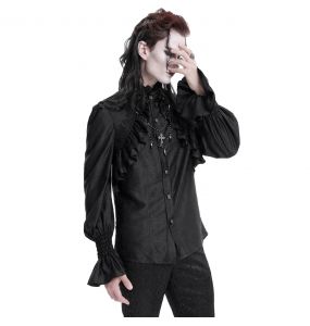 Black Jacquard 'Hemlock' Victorian Shirt