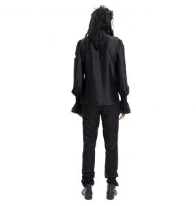 Black Jacquard 'Hemlock' Victorian Shirt
