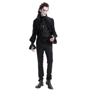 Black Jacquard 'Hemlock' Victorian Shirt