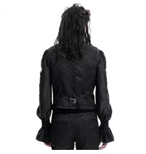 Black Jacquard 'Hemlock' Gothic Waistcoat