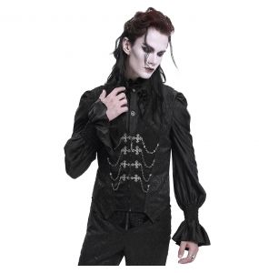 Black Jacquard 'Hemlock' Gothic Waistcoat
