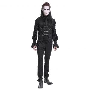 Black Jacquard 'Hemlock' Gothic Waistcoat
