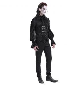 Gilet Gothique 'Hemlock' en Jacquard Noir