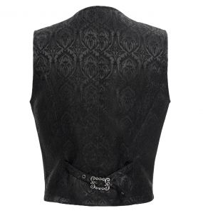 Gilet Gothique 'Hemlock' en Jacquard Noir