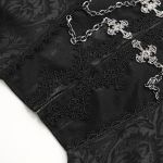 Gilet Gothique 'Hemlock' en Jacquard Noir