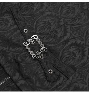 Gilet Gothique 'Hemlock' en Jacquard Noir