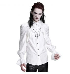 White Jacquard 'Hemlock' Victorian Shirt