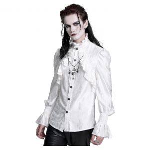 Chemise Victorienne 'Hemlock' en Jacquard Blanc