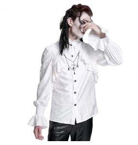 White Jacquard 'Hemlock' Victorian Shirt
