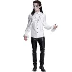 Chemise Victorienne 'Hemlock' en Jacquard Blanc