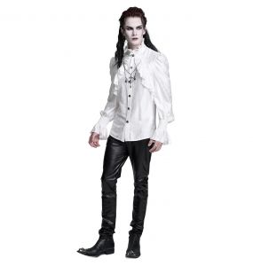 White Jacquard 'Hemlock' Victorian Shirt