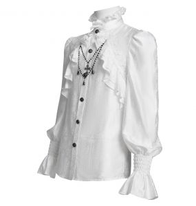 White Jacquard 'Hemlock' Victorian Shirt