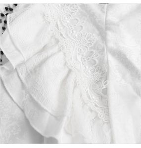 Chemise Victorienne 'Hemlock' en Jacquard Blanc